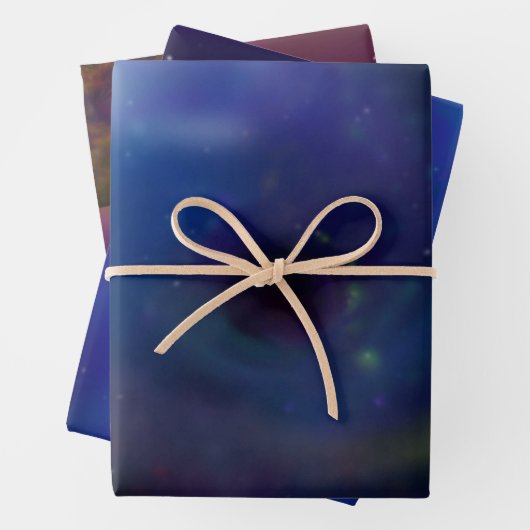 Feuille De Papier Cadeau Peintures numériques spatiales (En situation)