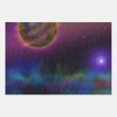 Feuille De Papier Cadeau Peintures numériques spatiales (Devant 3)