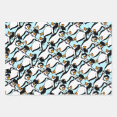 Feuille De Papier Cadeau Penguins Graduation (Devant 3)
