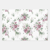 Feuille De Papier Cadeau Peonies Roses Luxuriantes Verdure Partout Motif (Devant)