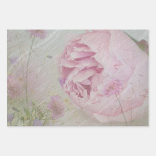 Feuille De Papier Cadeau Peony et Fleurs sauvages