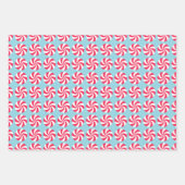 Feuille De Papier Cadeau Peppermenthe bleu de Noël (Devant)