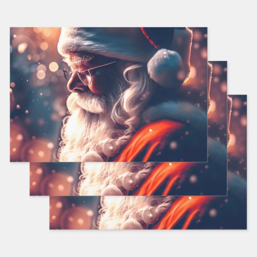 Feuille De Papier Cadeau Père Noël (Lot)