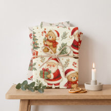 Père Noël à l'aquarelle vintage et Noël ours en pe