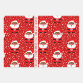 Feuille De Papier Cadeau Père Noël afro-américain Joyeux Noël (Devant 2)