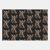 Feuille De Papier Cadeau Père Noël Bigfoot Noël Arbre de Noël Lumières Sasq (Devant)