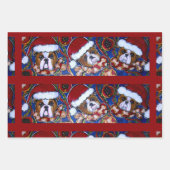 FEUILLE DE PAPIER CADEAU PÈRE NOËL BULLDOG (Devant 3)