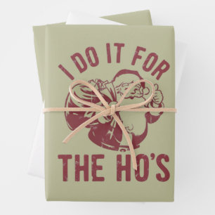 Feuille De Papier Cadeau Père Noël de Noël grossier Je le fais pour les Ho'