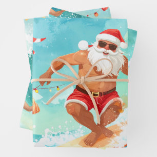 Feuille De Papier Cadeau Père Noël en surf