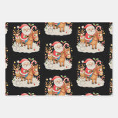 Feuille De Papier Cadeau Père Noël équitation Cheval mignon Noël Noël Noël (Devant)