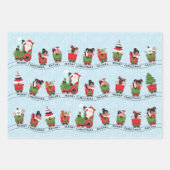 Feuille De Papier Cadeau Père Noël et fille multiculturelle en train (Devant 3)