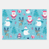 Feuille De Papier Cadeau Père Noël Et Ours Polaire (Devant 3)