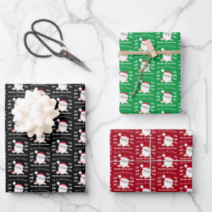 Feuille De Papier Cadeau Père Noël Face Joyeux Noël Ho Ho Ho Personnalisé