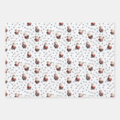 Feuille De Papier Cadeau Père Noël foot sur fond blanc (Devant)