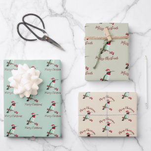 Feuille De Papier Cadeau Père Noël Hummingbird Joyeux Noël