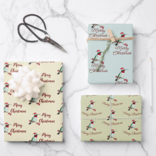 Feuille De Papier Cadeau Père Noël Hummingbird Joyeux Noël