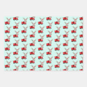 Feuille De Papier Cadeau Père Noël Jackalope Light Green Novelty Noël (Devant)