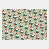 Feuille De Papier Cadeau Père Noël Lit Les Livres Interdits (Devant 3)