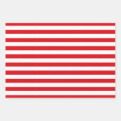 Feuille De Papier Cadeau Père Noël moderne, rayures et lumières de Noël Ver (Devant 2)