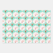 Feuille De Papier Cadeau Père Noël Noël Pickleball Ogee Motif (Devant)