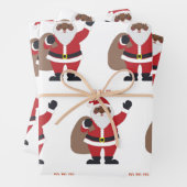 Feuille De Papier Cadeau Père Noël noir africain (En situation)