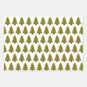 Feuille De Papier Cadeau Père Noël Owl, Christmas Tree & Poinsettia (Devant 2)