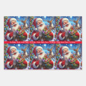 Feuille De Papier Cadeau Père Noël raconte une blague à papa ajouter le nom (Devant)