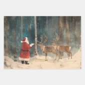 Feuille De Papier Cadeau Père Noël Reindeer Noël (Devant 2)