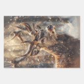 Feuille De Papier Cadeau Père Noël Reindeer Sleigh Collection Decoupage (Devant 2)