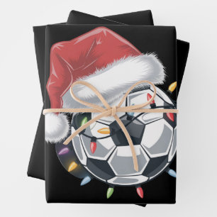 Feuille De Papier Cadeau Père Noël Soccer Ball Sports Joueur de football de