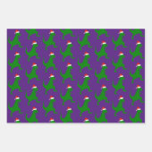 Feuille De Papier Cadeau père Noël T-Rex (Devant 3)