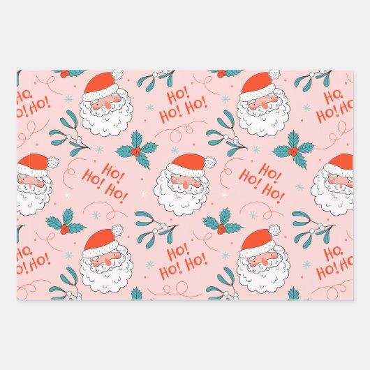 Feuille De Papier Cadeau Père Noël tout sur imprimer Collection Joyful Grem (Devant 3)