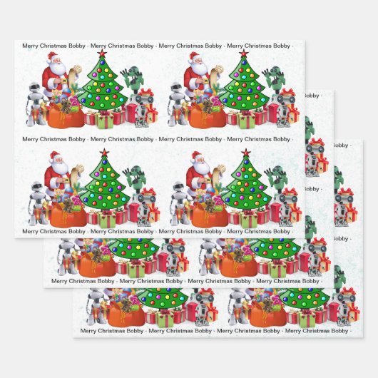 Feuille De Papier Cadeau Père Noël Vérification des ROBOTS ajouter le nom d (Lot)