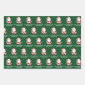 Feuille De Papier Cadeau Père Noël Vert Customisé Enfants Noël (Devant)