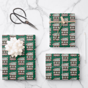 Feuille De Papier Cadeau Père Noël's Retro Marquee - Ho Ho Ho Joyeux et lum