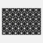 Feuille De Papier Cadeau Perles Art Déco Chic Burgundy Noire (Devant)