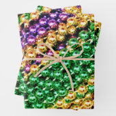 Feuille De Papier Cadeau Perles Mardi Gras (En situation)