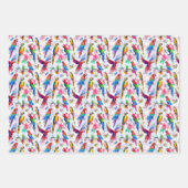 Feuille De Papier Cadeau Perroquets de style aquarelle (Devant 2)