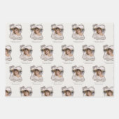 Feuille De Papier Cadeau Personalized Bow Wavy Frame Photo Graduation (Devant)