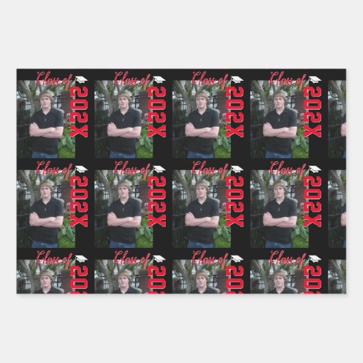 Feuille De Papier Cadeau Personalized Boys Graduation  (Devant)