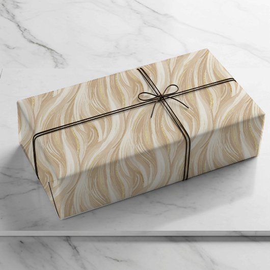 Feuille De Papier Cadeau Personalized Champagne Beige Elegant Wedding 