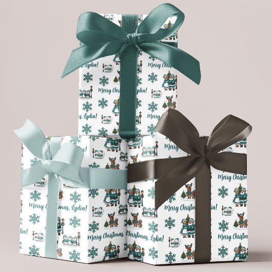 Feuille De Papier Cadeau Personalized Christmas Carol Wrapping Paper Sheets