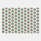 Feuille De Papier Cadeau Personalized Funny Mint Green Custom Face Photo (Devant 2)