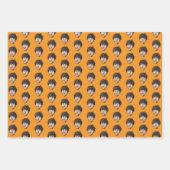 Feuille De Papier Cadeau Personalized Funny Orange Custom Face Photo (Devant 2)