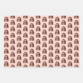 Feuille De Papier Cadeau Personalized Funny Peach Custom Face Photo (Devant)