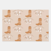 Feuille De Papier Cadeau Personalized Merry Christmas Cowboy Boots Monogram (Devant 3)