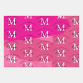 Feuille De Papier Cadeau Personalized Merry Christmas Pink Paint Monogram  (Devant)