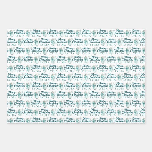 Feuille De Papier Cadeau Personalized Mrs. Claus Wrapping Paper Sheets (Devant 2)