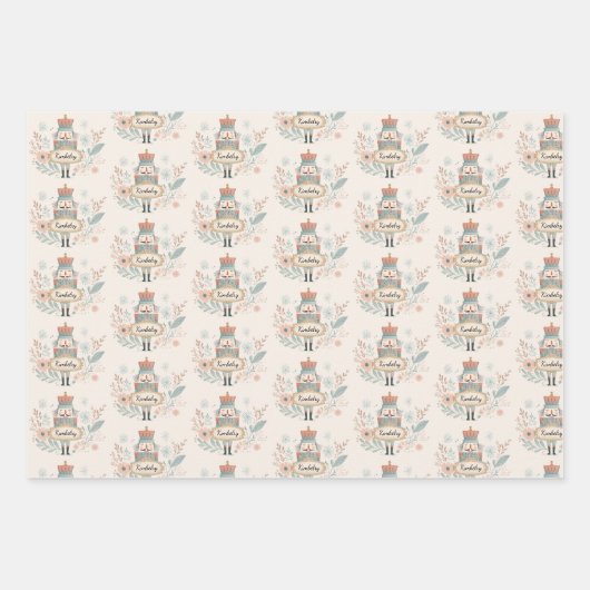 Feuille De Papier Cadeau Personalized Pastel Nutcracker Christmas (Devant)