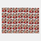 Feuille De Papier Cadeau Personalized Photo Santa Candy Cane (Devant 3)